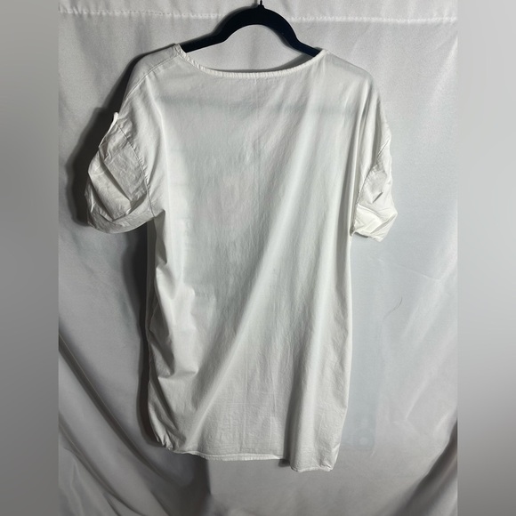 Made in Italy Fleur de Rose Paris Graphic Tunic Top White Rose Print 100%Cotton - Picture 6 of 7